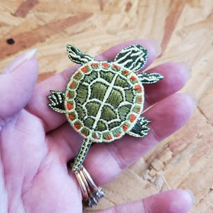 Turtle - Painted - Reptile - Nature - Embroidered Iron On Patch