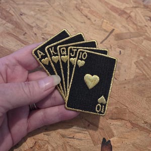 Gambling - Royal Flush - Cards - Iron On Patch  - Crafts, Casino, Gambling,Jackpot