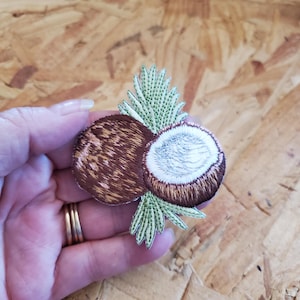 Coconut - Tropical - Island - Embroidered Iron On Applique Patch - Crafts