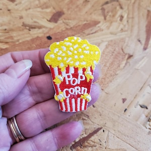 Popcorn - Movies - Theater - Circus - Fair - Clowns - Embroidered Iron On Patch  - Crafts, Birthday