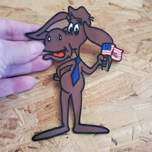Democrat - Donkey - Politics - USA - America - Political - Iron On Patch - Crafts