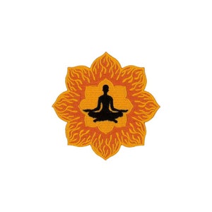 Yoga - Lotus Flower - Meditation - Buddhist - Yogis - Crafts - Embroidered Iron On Patch