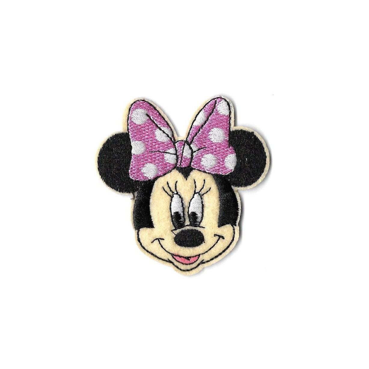 Minnie Mouse Cartoon Pink White Bow Embroidered Iron on Patch