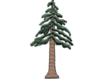 Tree- Pine Tree - Forest - Nature - Embroidered Iron On Applique Patch - 3"H