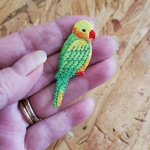 Parrot - Bird - Tropical - Fully Embroidered Iron On Applique Patch - SMALL  2 1/8&quot;H