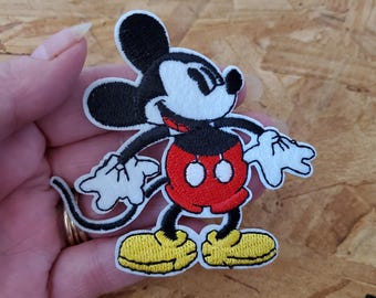 Mickey Mouse - Cool - Classic Side View - Retro - Embroidered Iron On Patch  - Crafts - Vacation - 3"H