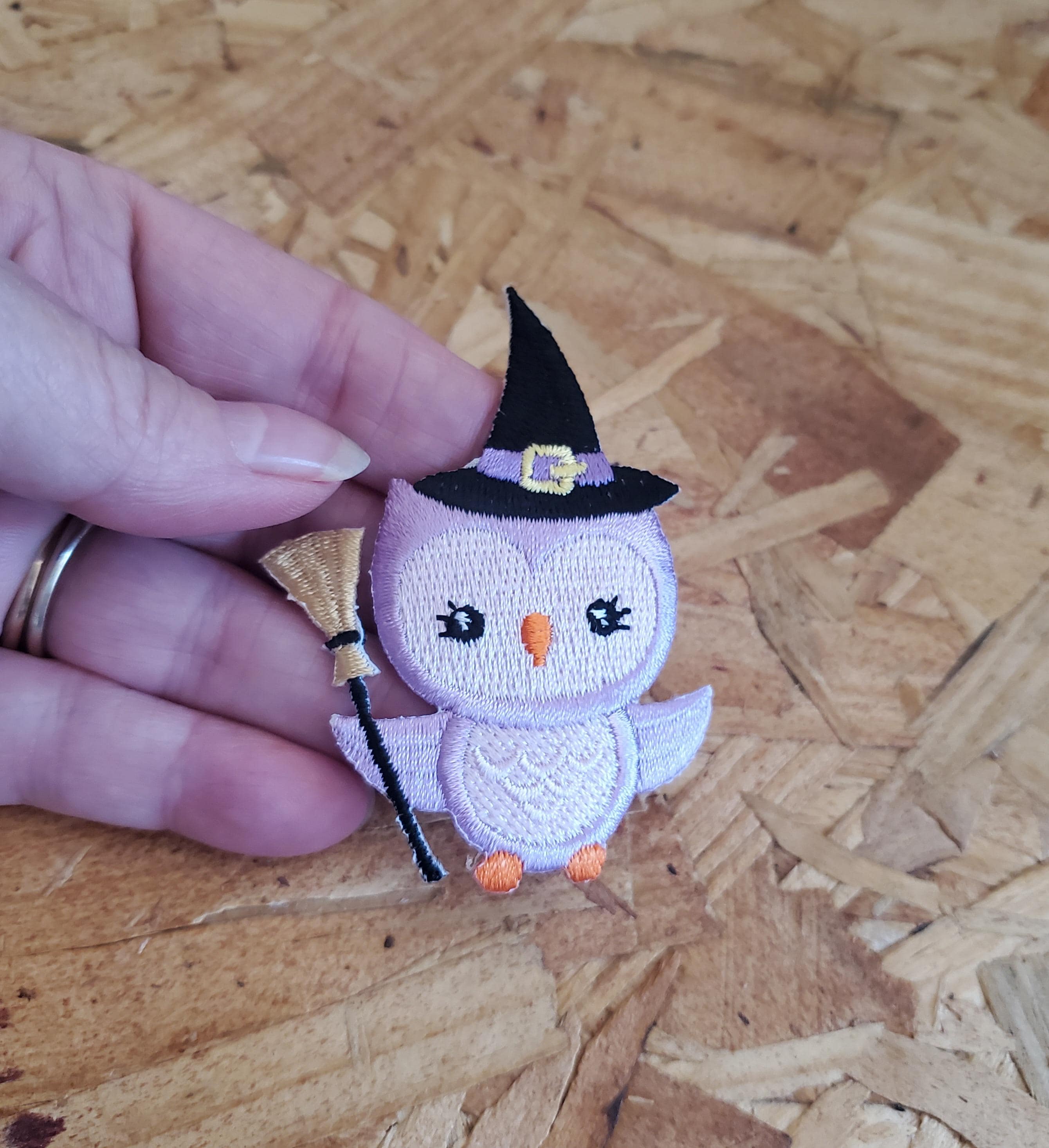 Owl - Halloween - Bird - Witch - Crafts - Embroidered Iron On Applique Patch