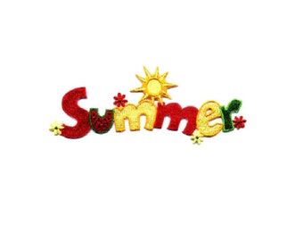 Summer - Beach - Vacation - Watermelon - Picnic - Sun - Embroidered Iron On Applique Patch