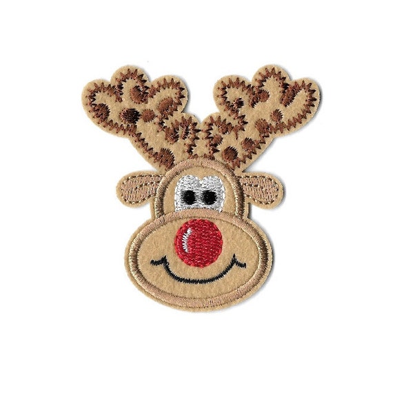 Lot of 2 Christmas Santa/'s Rudolph the Red Nosed Reindeer Embroidered Patch