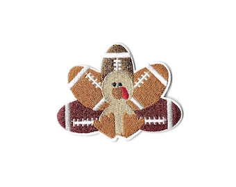 Turkey - Football - Thanksgiving - Farm - Crafts - Embroidered Iron On Applique Patch