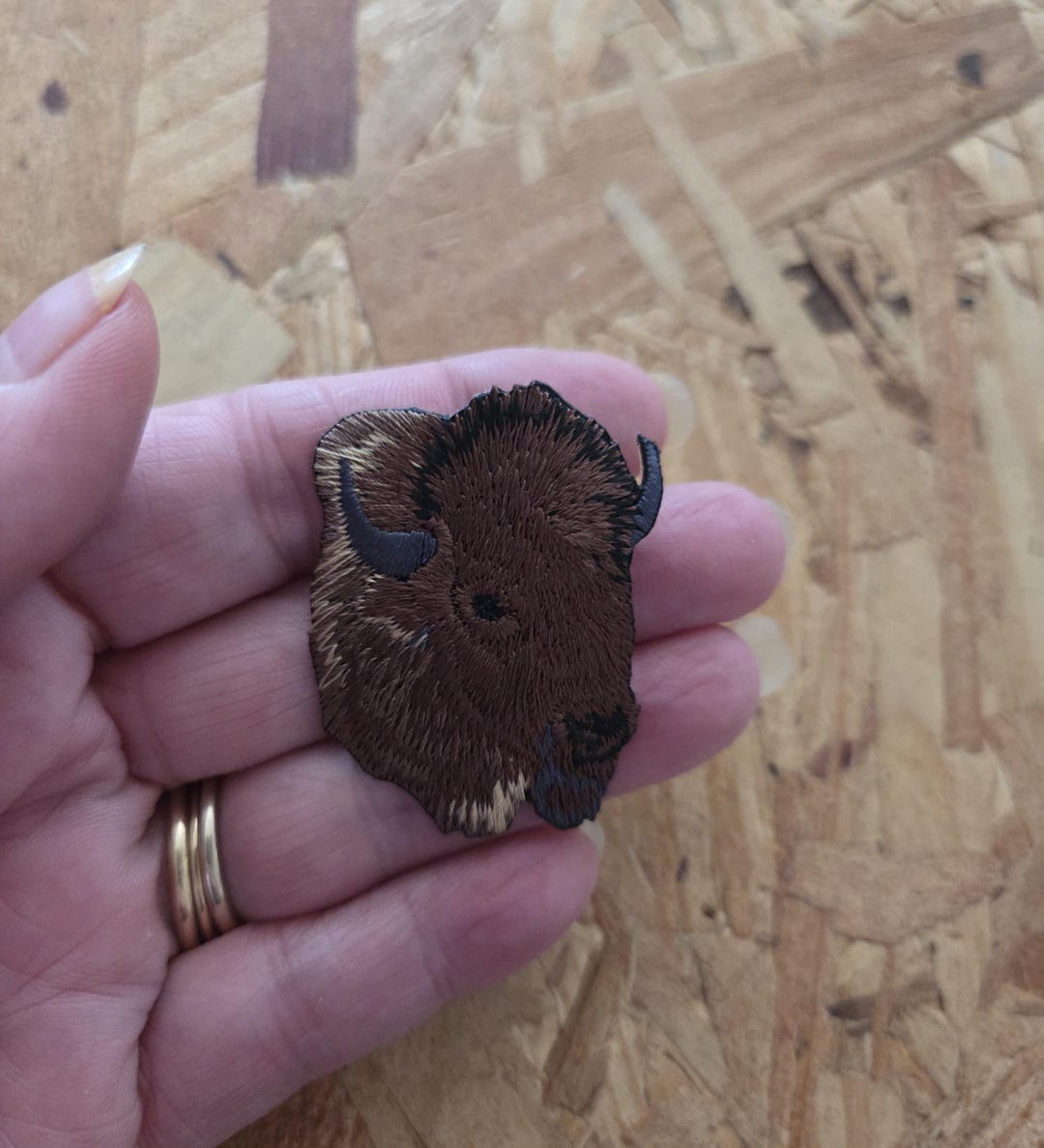 Buffalo - Southwest Bison Head - Brown - Embroidered Iron on Patch - R ...