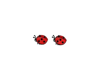 Ladybug - Ladybugs - Insect - Crafts - School - Backpack - Embroidered Iron On Applique Patch - Set Of 2 - L