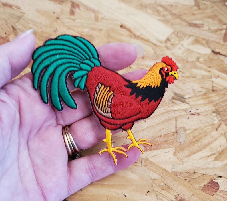 Rooster - Farm Animal - Chicken - Embroidered Iron on Patch - 3 1/4"h ...