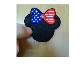 Minnie Mouse - July 4th - Patriotic - Embroidered Iron On Patch