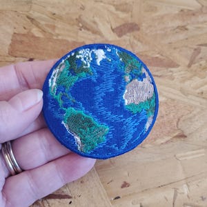 Earth - World - Planet - Earth Day - Mother Earth - Nature - Embroidered Iron On Patch - B