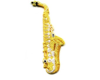 Saxophone - Sax - Orchestra - Symphony - Music - Embroidered Iron On Patch - Jazz
