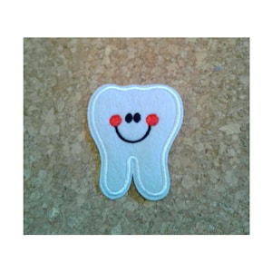 Tooth - Teeth - Dentist - Dental Hygienist - Orthodontist - Embroidered Iron On Patch - Crafts - R