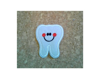 Tooth - Teeth - Dentist - Dental Hygienist - Orthodontist - Embroidered Iron On Patch - Crafts - R