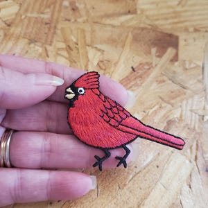 Cardinal - Bird - Birds - Northern - Bird Watching - Embroidered Iron On Applique Patch - Med - Crafts