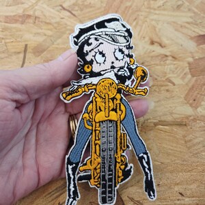 Betty - Biker - Cartoon - Comics - Bikers - Motorcycle Club - Embroidered Iron On Applique Patch - Crafts - B