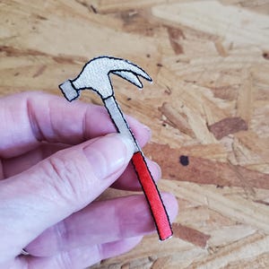 Hammer - Hand Tool - Carpenter - Mechanic - Embroidered Iron On Patch - Crafts
