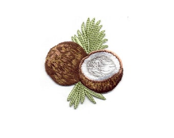 Coconut - Tropical - Island - Embroidered Iron On Applique Patch