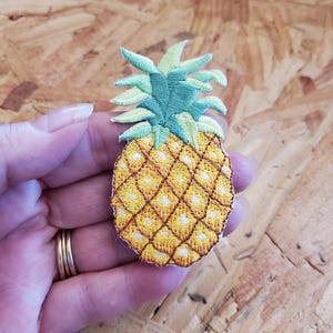Pineapple - Fruit - Tropical - Crafts - Kitchen - Embroidered Iron On Applique Patch - 3"H
