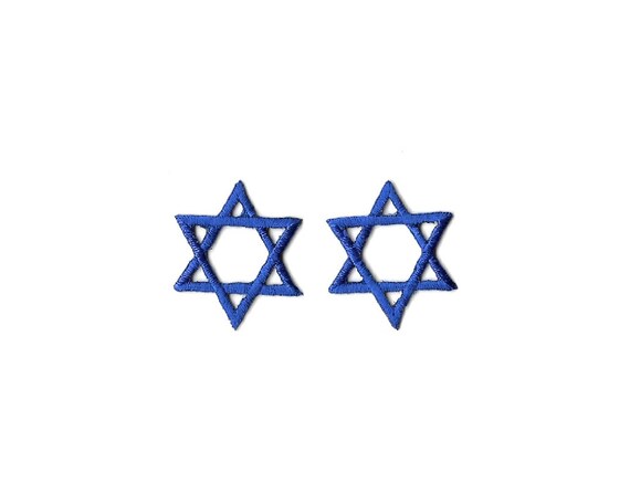 Embroidered Metallic Silver Iron On Patch Crafts Star Of David Jewish 2/"