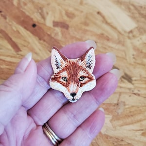 Fox - Fox Head - Wild Animal - Forest - Embroidered Iron On Applique Patch - Crafts