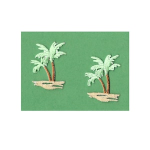 Palm Tree - Tropical - Beach - Crafts - Embroidered Iron On Patch- Set Of 2