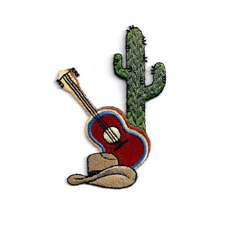 Cowboy Guitar Southwest Cactus Southwestern Etsy