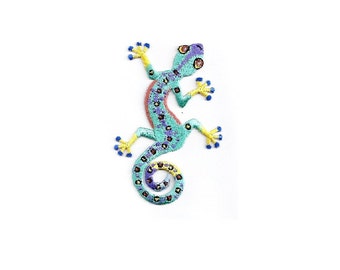 Gecko - Lizard - Southwest - Embroidered Iron On Applque Patch - Crafts - R-LG