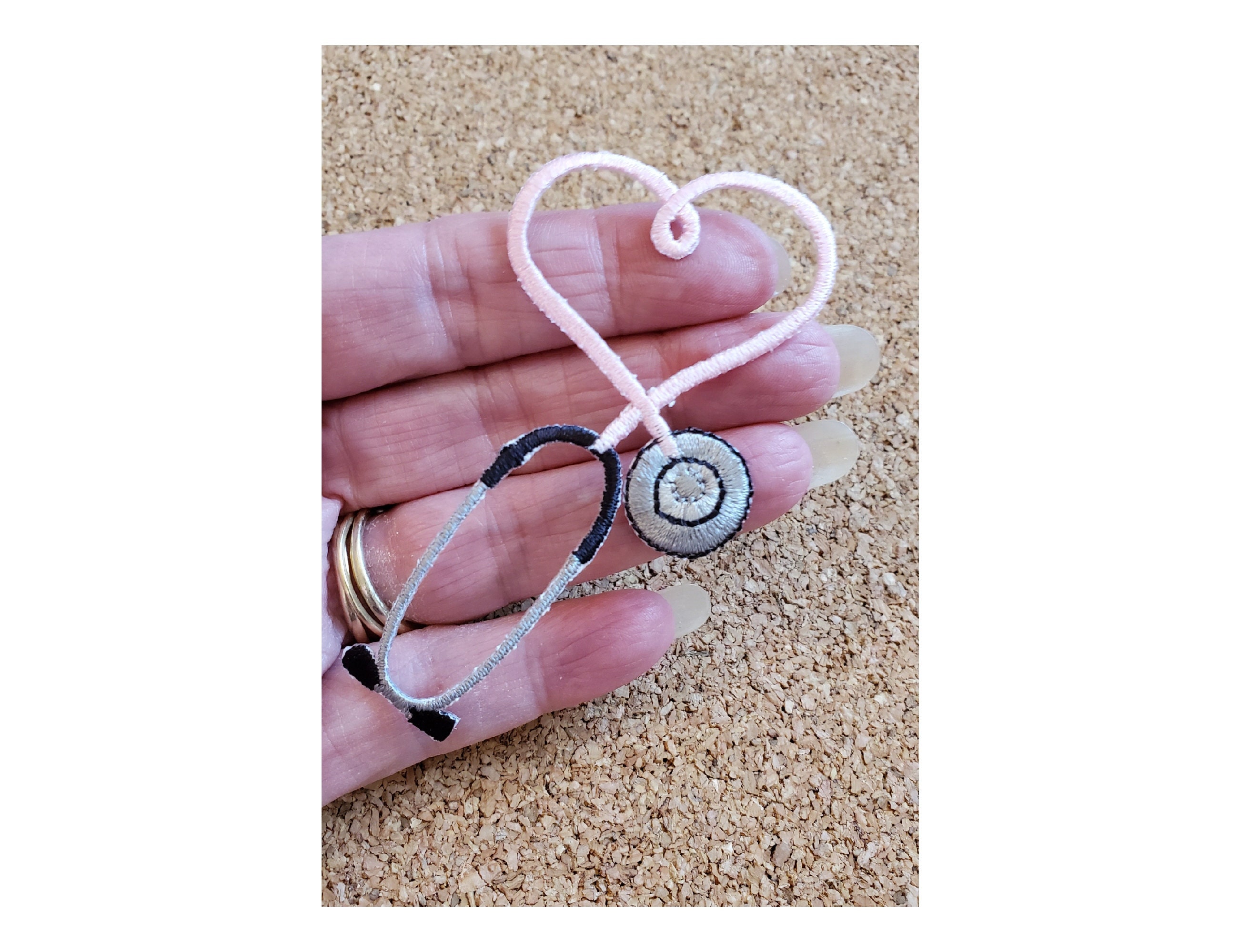 Embroidered Light Pink Stethoscope Iron on Applique Patch Etsy