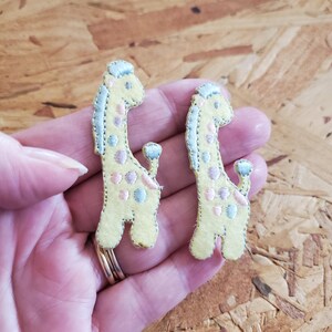 Giraffe - Baby - Yellow - Spotted Iron On Applique Patches - Crafts - 2 SMALL