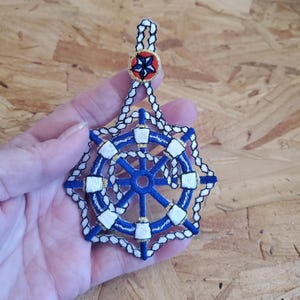 Nautical - Wheel - Ship - Cruise - Sailing - Sailor - Crafts - Embroidered Iron On Patch - Crafts