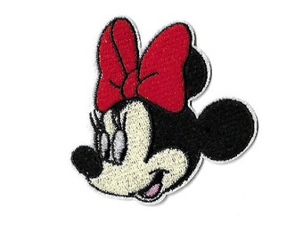 Minnie Mouse  - Cartoon - Red Bow - Embroidered Iron On Applique Patch