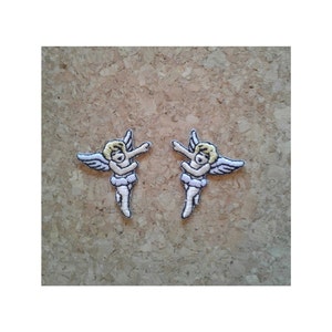 Angel - Angels - Baptism - Embroidered Iron On Patch - MINI SET - 1 1/4&quot;H