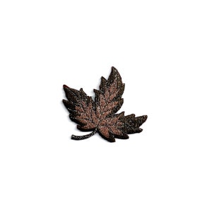 Leaf - Leaves - Autumn - Fall - Thanksgiving - Embroidered Brown Iron On Patch - Crafts - BR