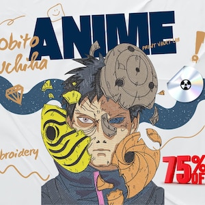 Diseño de bordado de contorno de anime, patrón kawaii, archivo digital (descarga instantánea)