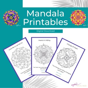 10 pagine da colorare stampabili Mandala, download digitale istantaneo, colorazione per adulti