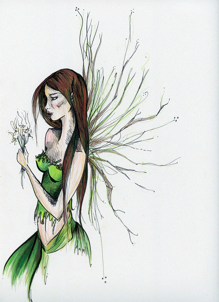 Spring Nymph Drawing Wood Nymph Drawing