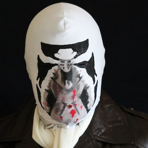 Rorschach mask moving inkblots bloodsplatter Before Watchmen inspired pattern