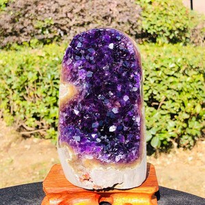 Large Raw Amethyst Geode Cluster, Deep Purple Druzy Crystal, Calming Intuition Stone (3.89LB)