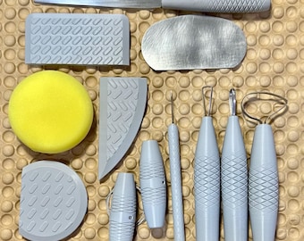Custom hand made 3d printed pottery tools. Grey