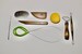 Refurbished hardwood basic pottery tool kit with custom wire tool. 