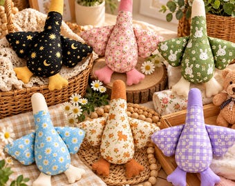 Patron de couture Canard endormi Décoration de chambre d'enfant Peluche (Patron numérique PDF)