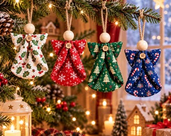 DIY Fabric Christmas Angel Ornament Sewing Pattern (PDF)