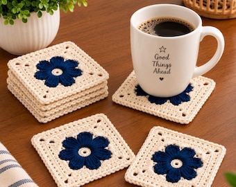 Crochet Flower Coaster Pattern