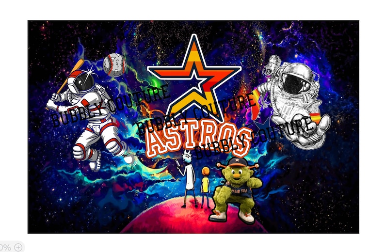 Space City Astros Baseball Tumbler Design image 1