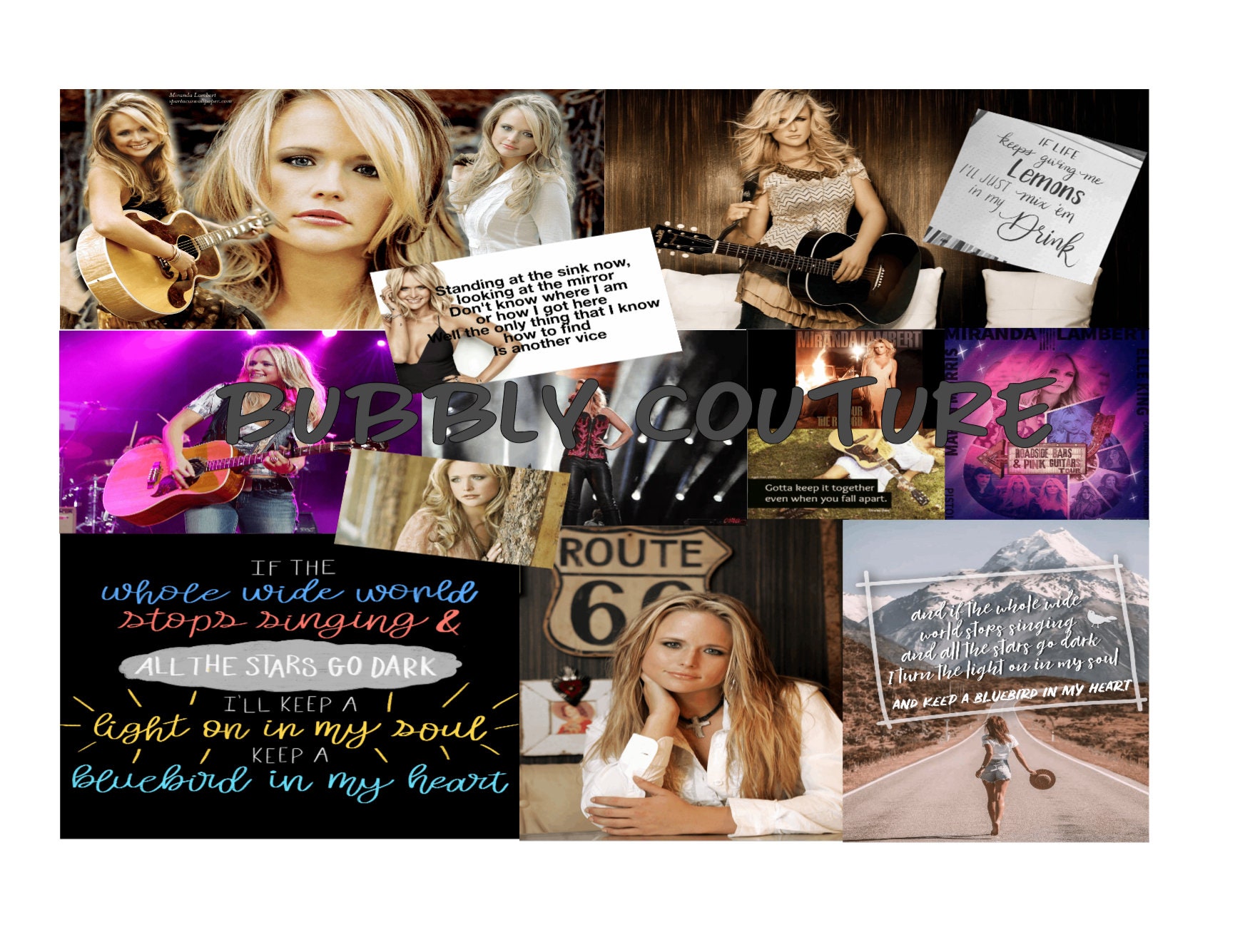 Miranda Lambert Collage PNG for sublimation tumblers, image size:1752x1335
